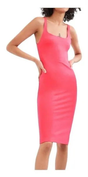 Zara Fitted Midi Dress Size XS‎ Pink Sleeveless Bodycon Fitted Casual Tank Dress thumbnail 1