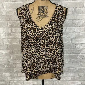 Zara Leopard Print Blouse Tank Top thumbnail 1