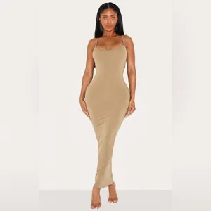 Shape cream Stretch Seamless‎ Strappy Maxi Dress women's Small thumbnail 6