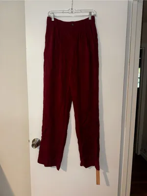 Reformation Wide Leg Pants Maroon Size 6 NWT thumbnail 2