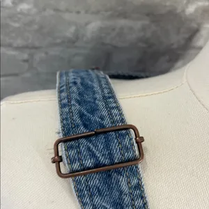 Free People Blue Denim Distressed Overalls Dress thumbnail 6