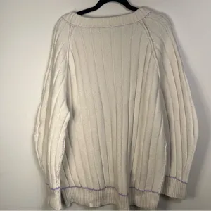 Free People Venus tunic Cream Cowl Neck Sweater size M oversized‎ cozy thumbnail 9