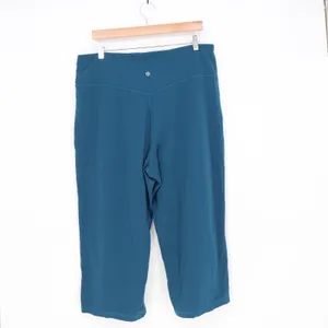 Lululemon Crop Pants Womens 18 Align Wide Leg Blue High Rise Pockets Excellent thumbnail 4