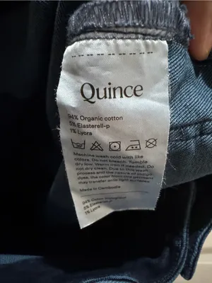Quince Bella Stretch Patch Pocket Wide Leg Jeep Sea Blue Women’s Jeans 29x26 thumbnail 7
