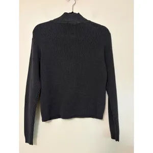 Polo Jeans Co Ralph Lauren Mock Neck Ribbed Cotton Sweater Grey XL Flag Logo‎ thumbnail 4
