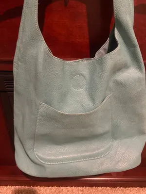 Turquoise Hobo Leather Handbag 15” X 15” thumbnail 1