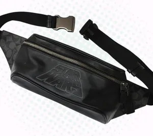 RARE Coach x Star Wars Black Leather Logo Unisex Adjustable Belt Bag thumbnail 1