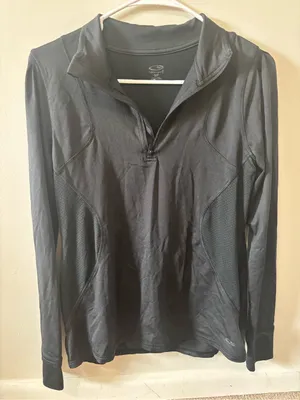 Champion Black Women's Quarter-Zip Athletic Pullover thumbnail 1