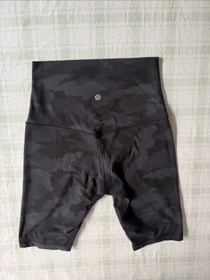 Lululemon Align High-Waist Camo Bike Shorts - Black/Grey thumbnail 3
