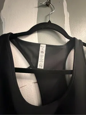 Alo Yoga Sleek Black Asymmetrical back One-Piece Bodysuit thumbnail 5