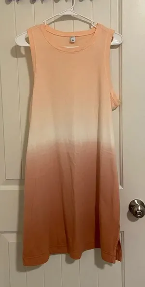 NWOT |‎ Old Navy women’s peach ombré midi tank dress — medium thumbnail 1