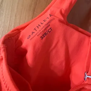 Athleta Aqualuxe Ruched Tankini Top Orange Swimwear 32B/C thumbnail 6