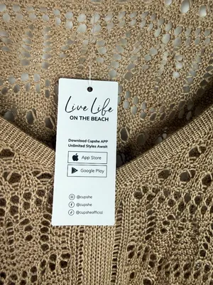 NWT Cupshe X JoJo Open Knit Asymmetrical Drawstring Cover-Up Top Size Medium M thumbnail 5