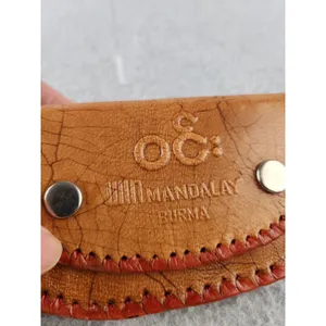 Vtg Handmade MANDALAY BURMA Leather Wallet Change Coin Purse Burmese‎ souvenir thumbnail 7