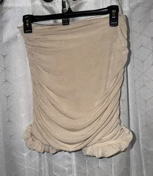 SheIn Tan Ruffled Mini Skirt thumbnail 1