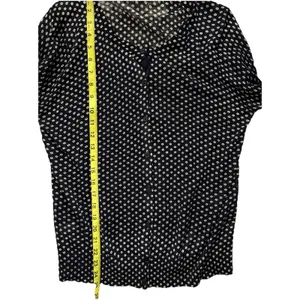 Loft Navy Polka Dots Button Up Cardigan Sweater Women's Size‎ Large Lightweight thumbnail 9