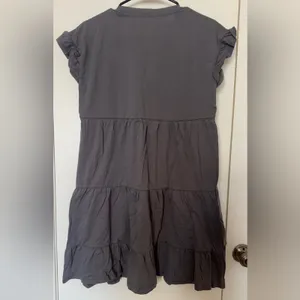 Time and Tru Women’s XS Gray Ruffle Sleeve Tunic Top Short Sleeve Casual thumbnail 5