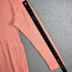 Henley Babydoll Waffle Knit Peplum‎ Top Women S L/S V Neck Cottagecore Peasant thumbnail 4