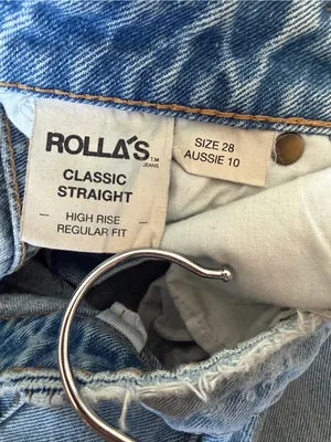 Rolla’s Classic Straight High Rise Jeans G’Day Mate Light Wash Size 28 thumbnail 4