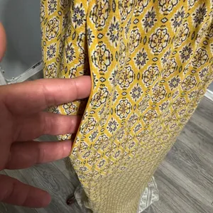 Emberley Women Yellow Geometric Print Maxi Dress Short Sleeve V‎ Neck Bohemian S thumbnail 7