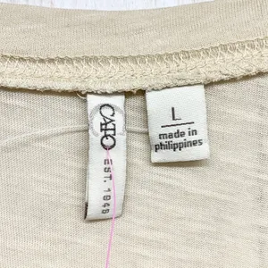 Cato Boho Patchwork 3/4 Sleeve Top Womens Size L Beige Blue Cotton‎ Modal Blend thumbnail 2