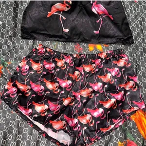 Flamingos pajama set Black Size M thumbnail 2