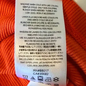 BEBE rhinestones embelished signature ribbed tank top, orange, size S, NWOT thumbnail 9