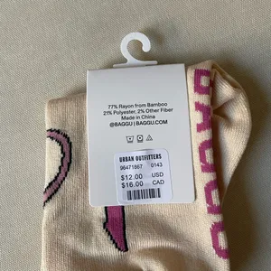 BAGGU Pink Bow Crew Sock thumbnail 4