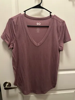 Pink V Neck T-Shirt thumbnail 1