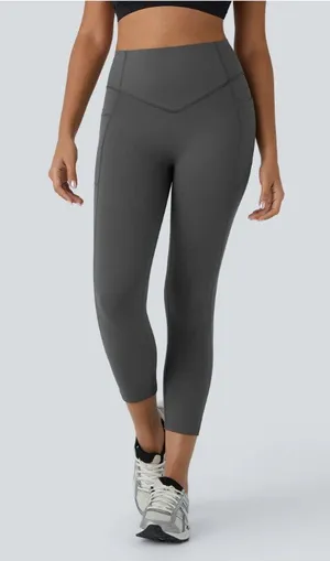 Halara UltraSculpt High Waisted Tummy Control Pocket Capri Leggings Gray XS thumbnail 1