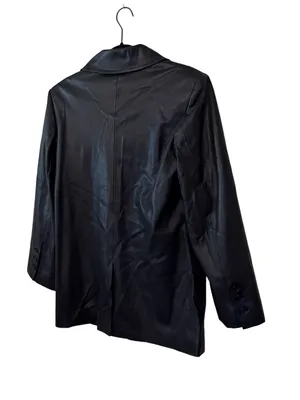 NIA Faux Leather Blazer Jacket – Black Size S thumbnail 9