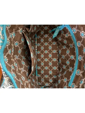 Vera Bradley Gabby Satchel Totally Turquoise Gracious Purse Cottage Coquette thumbnail 7