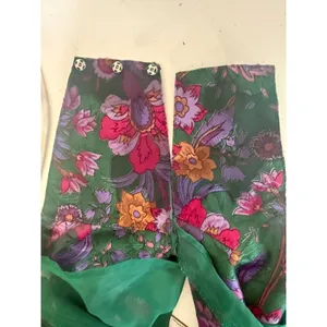 VTG Victorias Secret Gold Label Green Floral‎ Chiffon Bodysuit Medium 90s whimsi thumbnail 5