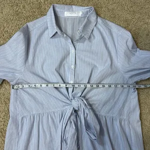 ASTR the Label striped poplin‎ wrap button down shirt tunic size XL BIN L thumbnail 7