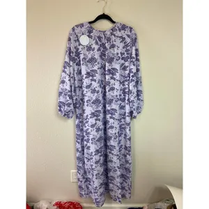 Hill House the Simone Dress Lilac Tonal Floral print size M NWT thumbnail 6