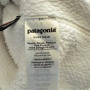 Patagonia Off-White Fleece with Tan Pocket Polartec size XS thumbnail 6