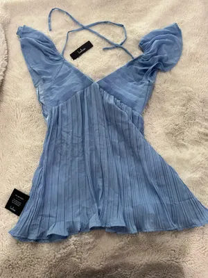 Lulu's Pale Blue Tie-Strap Dress thumbnail 2