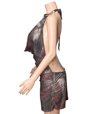 JADED LONDON Cosima Halter Draped Dress, Saphira, 10 (US) thumbnail 5