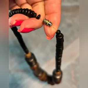 Vintage Wooden Bead & Chunky Statement Necklace Boho Tribal thumbnail 8