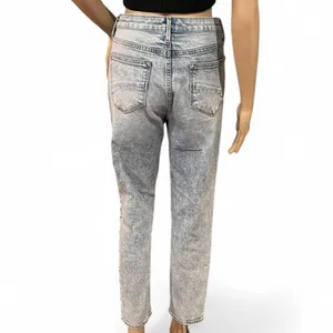 Driftwood Gizelle Straight Leg Blue Jeans Raw Hem Mid-rise Embroidered Size 28 thumbnail 4