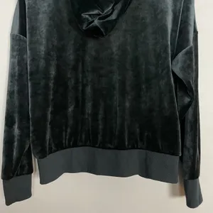 Felina Velour Zip-Up Hoodie Sweatshirt Jacket Black Pockets Women Size Medium thumbnail 6