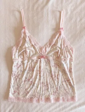 Victoria’s Secret Pink Floral and Lace Cami Top thumbnail 1