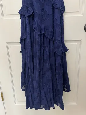 BHLDN Claudia Asymmetric Ruffle Chiffon Midi Dress - Size Medium thumbnail 13