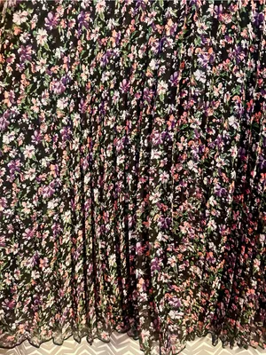 ZARA | Zara Annie Pleated Floral Chiffon Mini Dress, XL thumbnail 4