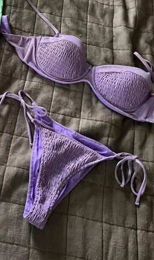 L*SPACE Bikini SET Marley Amethyst Top And Tie Bottoms thumbnail 2