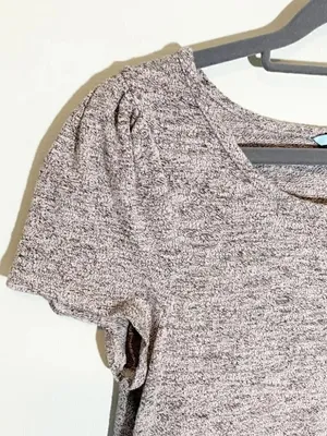 Anthropologie Leifnotes Gray Heather Peplum Short Sleeve Top thumbnail 6