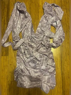 For Love and Lemons Fiji Cross Front Mini Dress in Iris size XS thumbnail 5