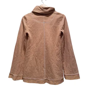 Anthropologie Maeve‎ Striped Cowl Neck Mustard Tai Sweater Top Size XS thumbnail 3
