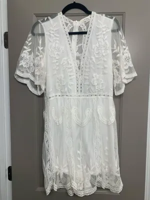 Boutique White Romper thumbnail 2