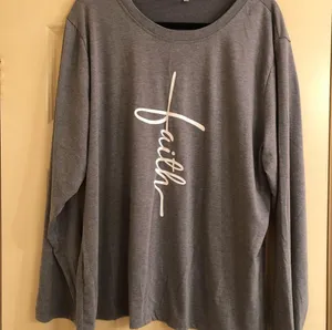 Casual “Faith” Top Gray Size 2X thumbnail 3